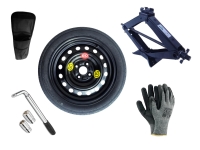 Set – Thuiskomer VW e-UP! R15 4x100x57,1 + sleutel + krik + opbergzak voor krik